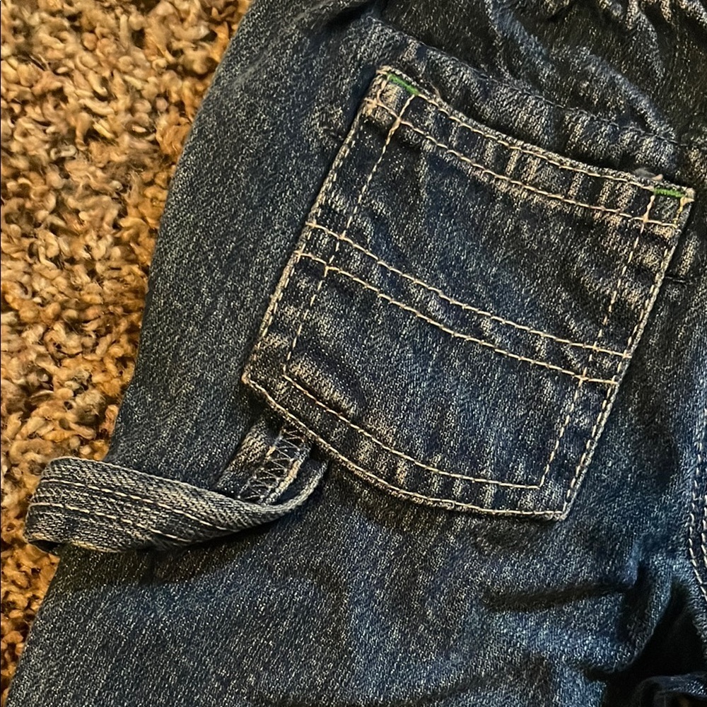 OshKosh B'gosh Boys Colorful Striped Onesie and Blue Jeans Set - Picture 4 of 12